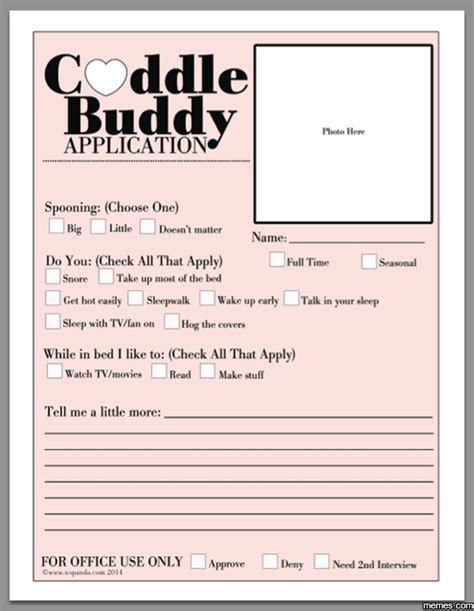 cuddle buddy application meme